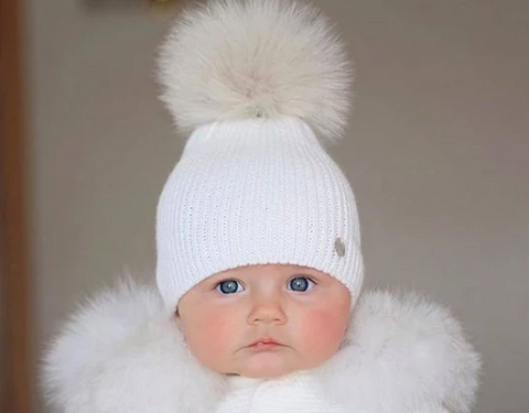 Image of Baby Pom Pom Thick Winter Beanie