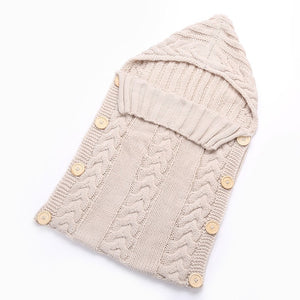 Knitted Crochet Hooded  baby Sleeping bag