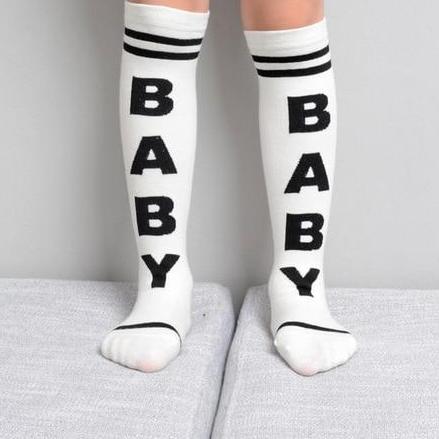 Image of Kids Striped Sports Knee High Socks